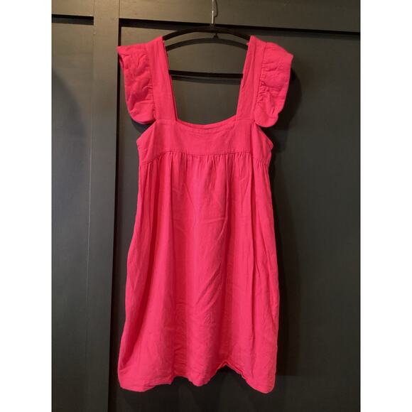 Tuckernuck Pomander Place Hot pink Hazel Flutter Sleeve mini Dress S - Picture 8 of 8